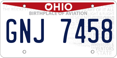 OH license plate GNJ7458