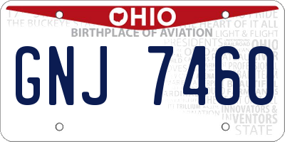 OH license plate GNJ7460