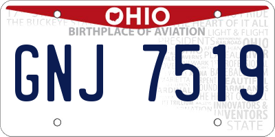 OH license plate GNJ7519