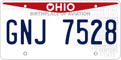 OH license plate GNJ7528