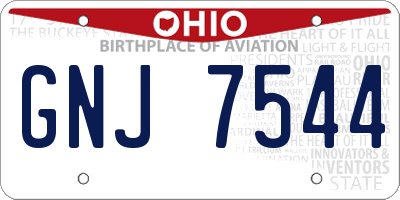 OH license plate GNJ7544