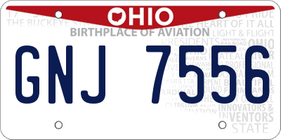 OH license plate GNJ7556