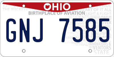 OH license plate GNJ7585