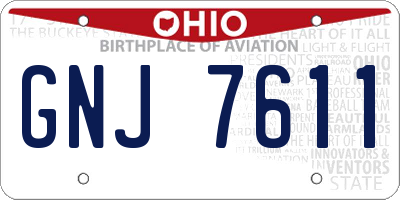 OH license plate GNJ7611