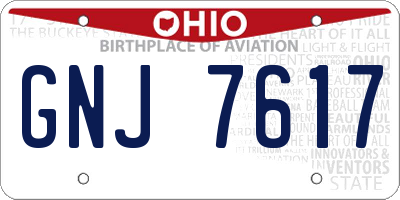 OH license plate GNJ7617