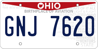 OH license plate GNJ7620