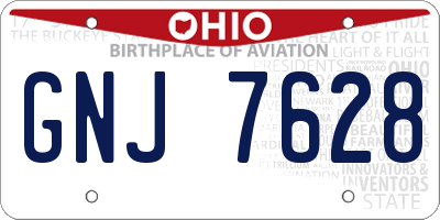OH license plate GNJ7628