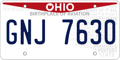 OH license plate GNJ7630