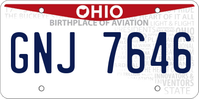 OH license plate GNJ7646