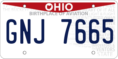 OH license plate GNJ7665