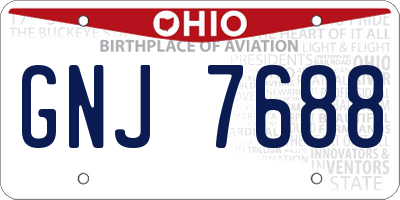 OH license plate GNJ7688