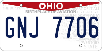 OH license plate GNJ7706