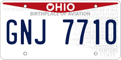OH license plate GNJ7710