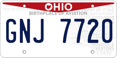 OH license plate GNJ7720