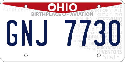 OH license plate GNJ7730