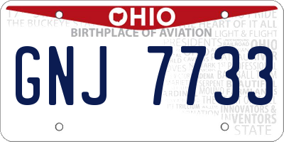 OH license plate GNJ7733