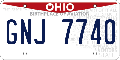 OH license plate GNJ7740