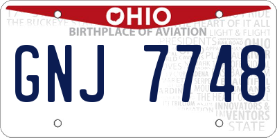 OH license plate GNJ7748