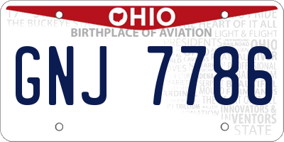 OH license plate GNJ7786