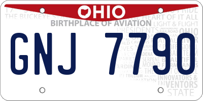 OH license plate GNJ7790