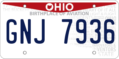 OH license plate GNJ7936