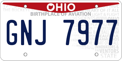 OH license plate GNJ7977