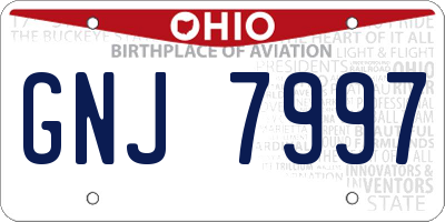 OH license plate GNJ7997