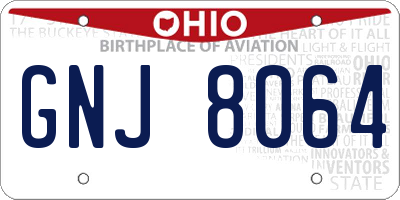 OH license plate GNJ8064