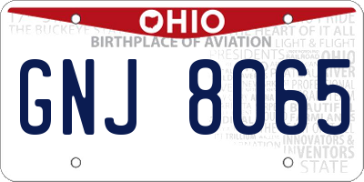 OH license plate GNJ8065