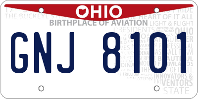 OH license plate GNJ8101