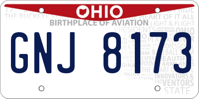 OH license plate GNJ8173
