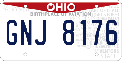OH license plate GNJ8176