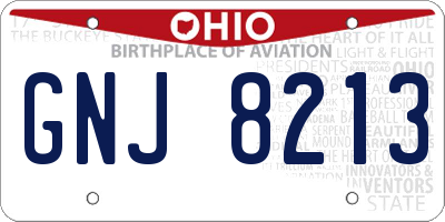 OH license plate GNJ8213