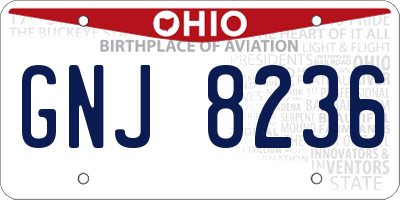OH license plate GNJ8236