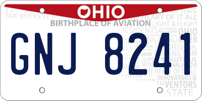 OH license plate GNJ8241