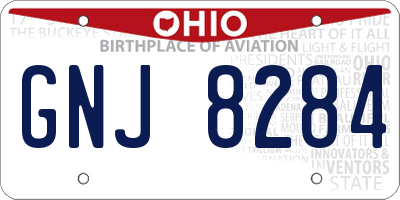 OH license plate GNJ8284