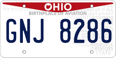 OH license plate GNJ8286