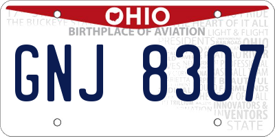 OH license plate GNJ8307