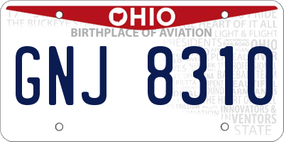 OH license plate GNJ8310