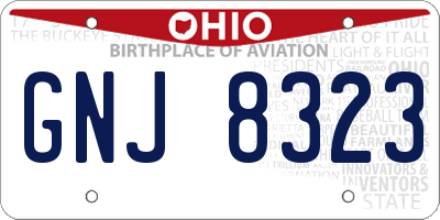 OH license plate GNJ8323