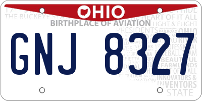 OH license plate GNJ8327