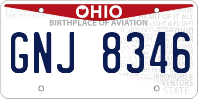 OH license plate GNJ8346