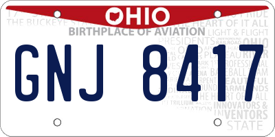 OH license plate GNJ8417