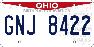OH license plate GNJ8422