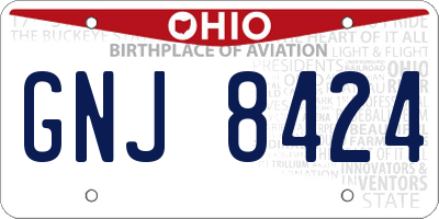 OH license plate GNJ8424
