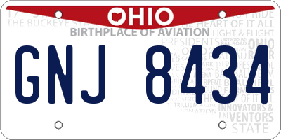 OH license plate GNJ8434