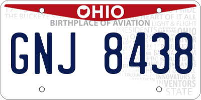 OH license plate GNJ8438