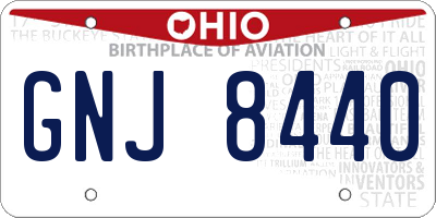 OH license plate GNJ8440