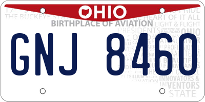 OH license plate GNJ8460