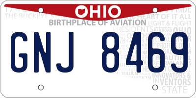 OH license plate GNJ8469
